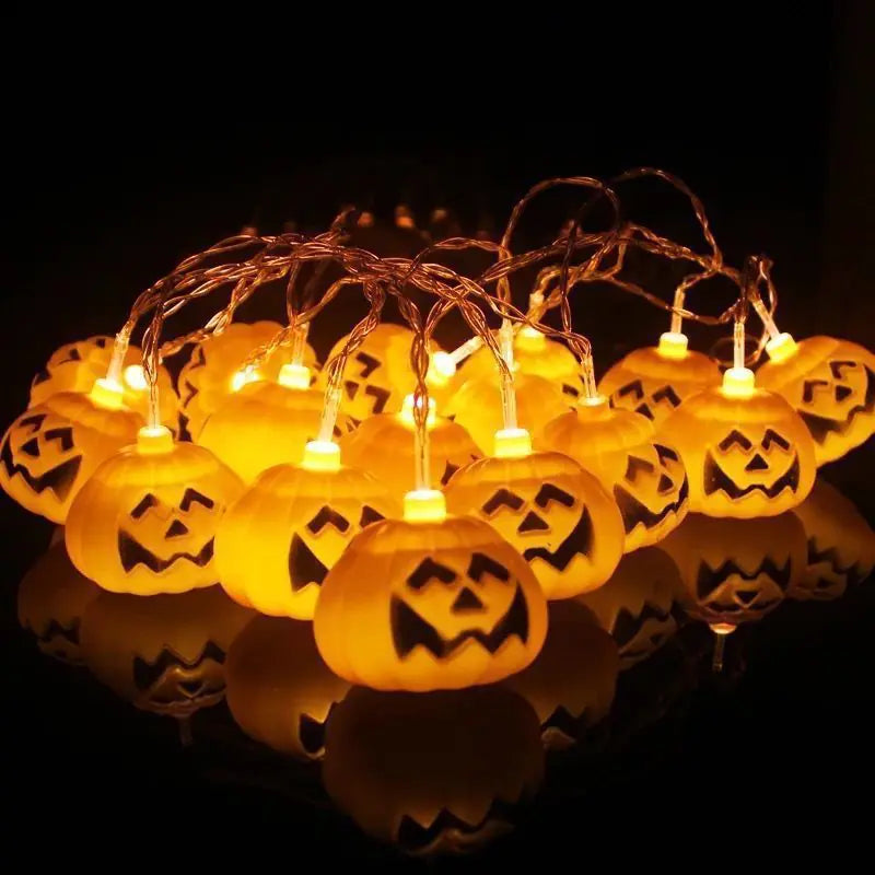 Halloween Pumpkin Lantern LED Ghost Bat String Lights