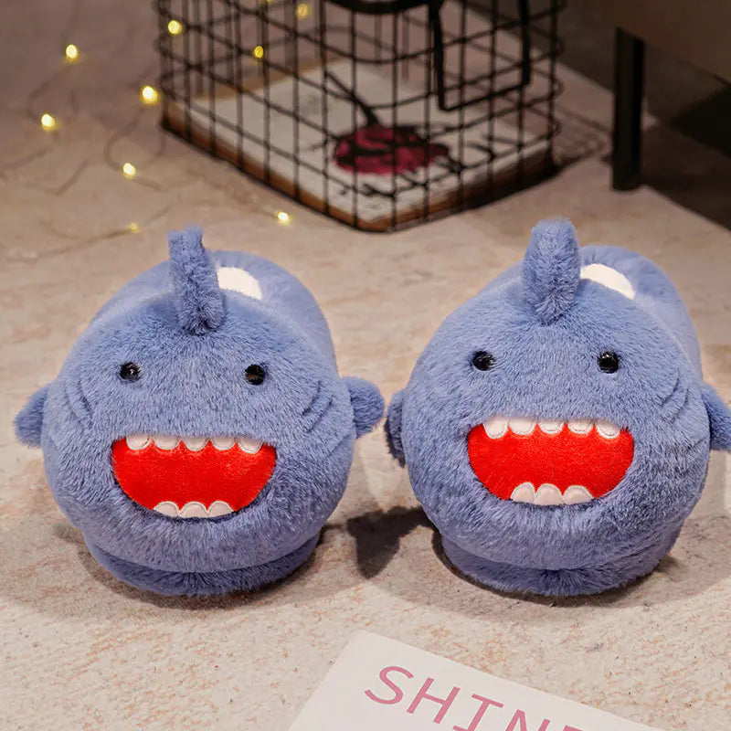 Shark Heel Thick Cotton Winter Slippers for Home