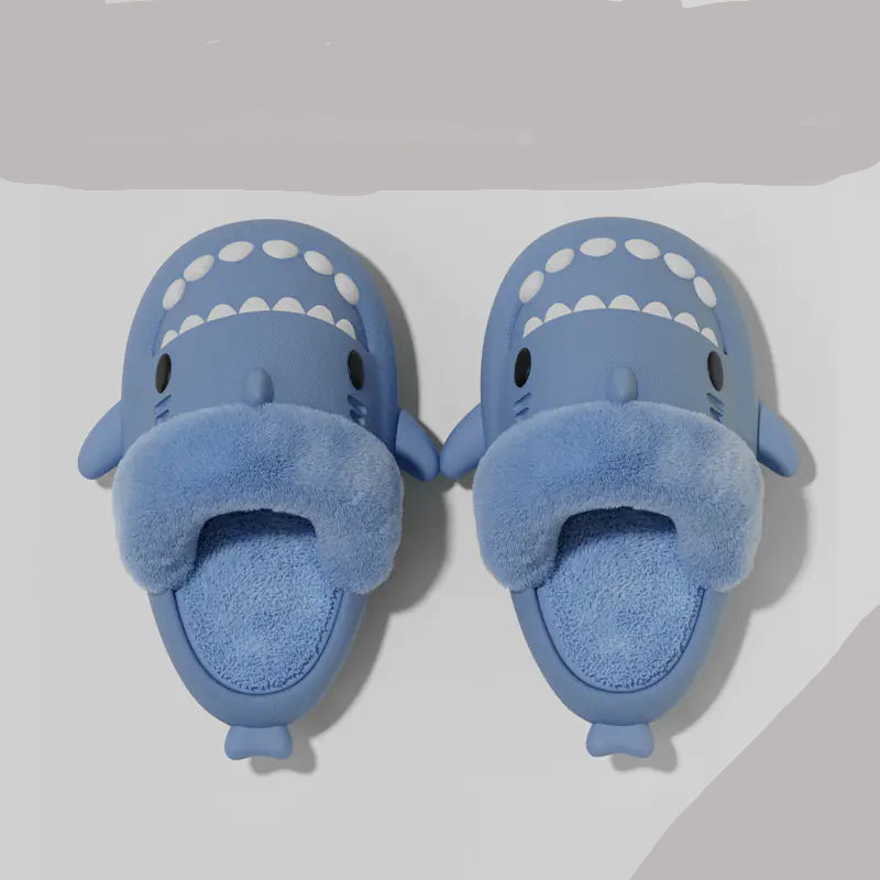 Winter Shark Detachable Warm Fuzzy Slippers for Women