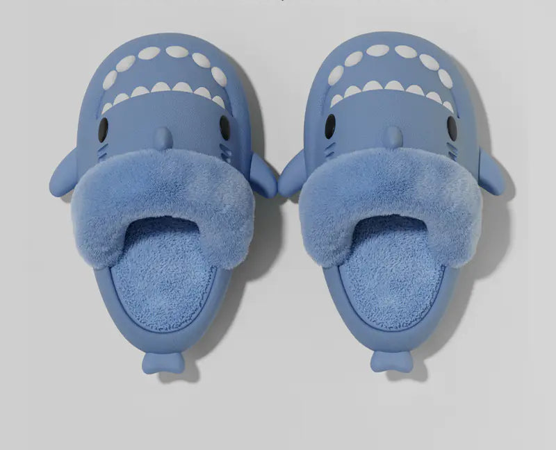 Winter Shark Detachable Warm Fuzzy Slippers for Women