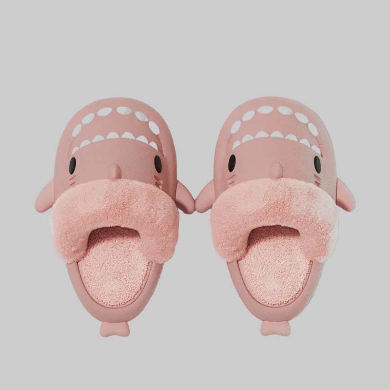 Winter Shark Detachable Warm Fuzzy Slippers for Women