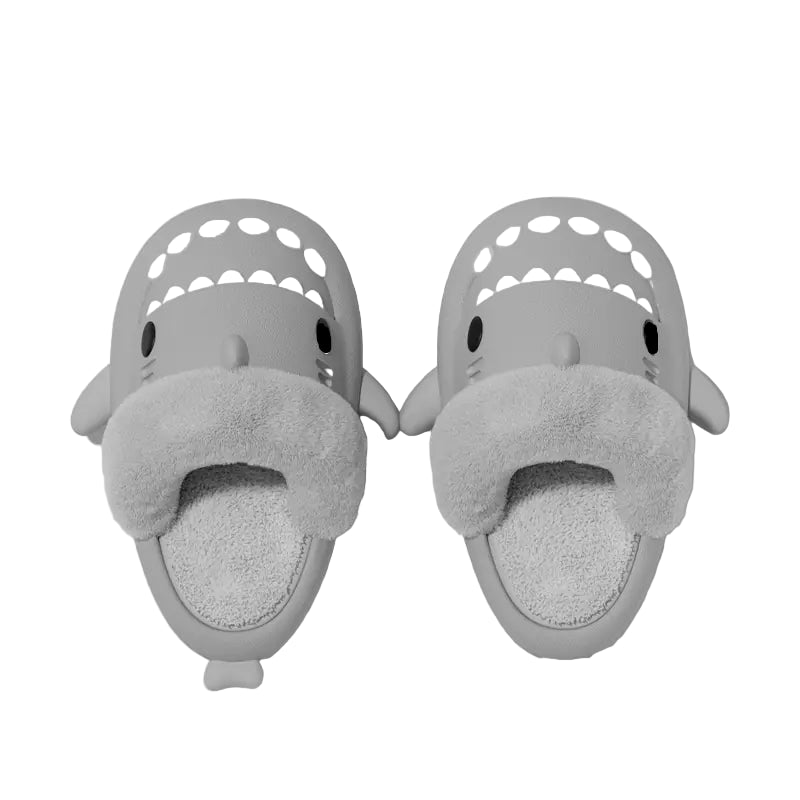 Winter Shark Detachable Warm Fuzzy Slippers for Women