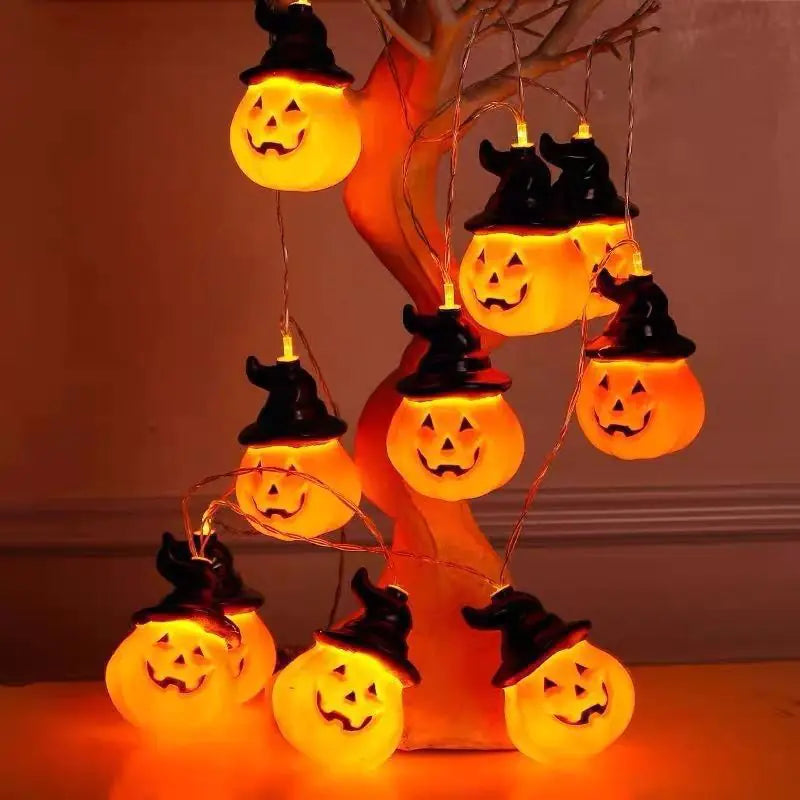 Halloween Pumpkin Lantern LED Ghost Bat String Lights