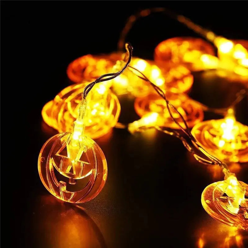 Halloween Pumpkin Lantern LED Ghost Bat String Lights