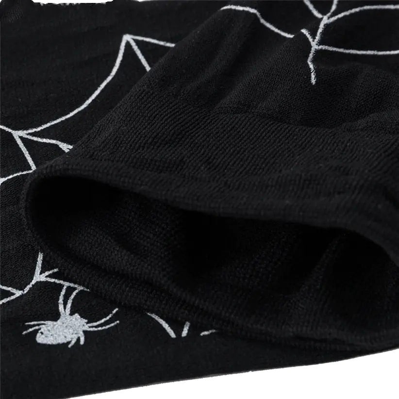 Halloween Skeleton Bat Spider Web Knee-High Socks