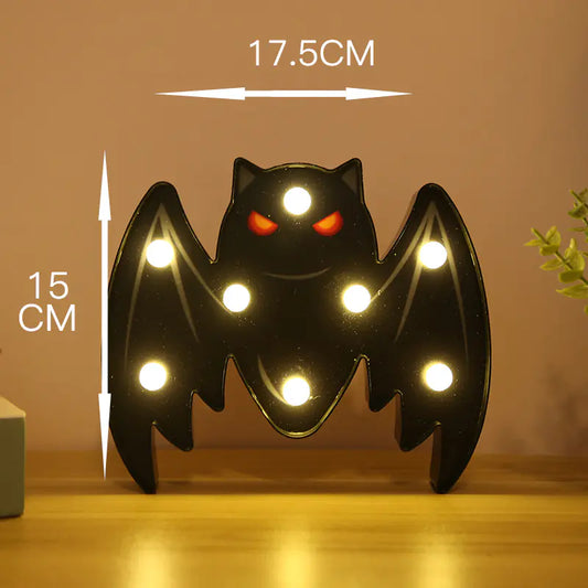 Halloween LED Pumpkin and Bat String Lights Decor
