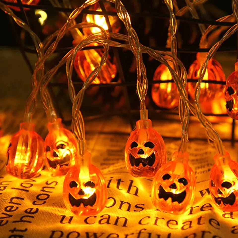 Halloween Pumpkin Lantern LED Ghost Bat String Lights