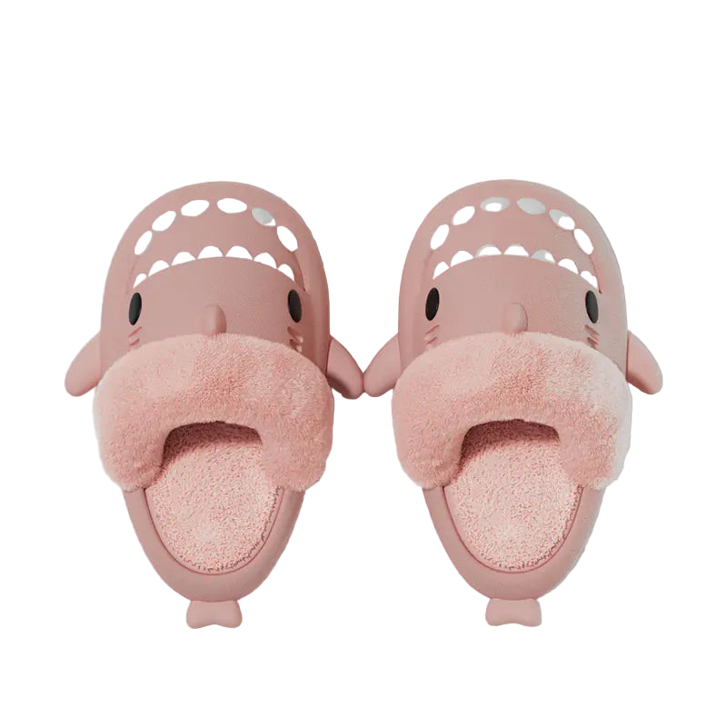 Winter Shark Detachable Warm Fuzzy Slippers for Women